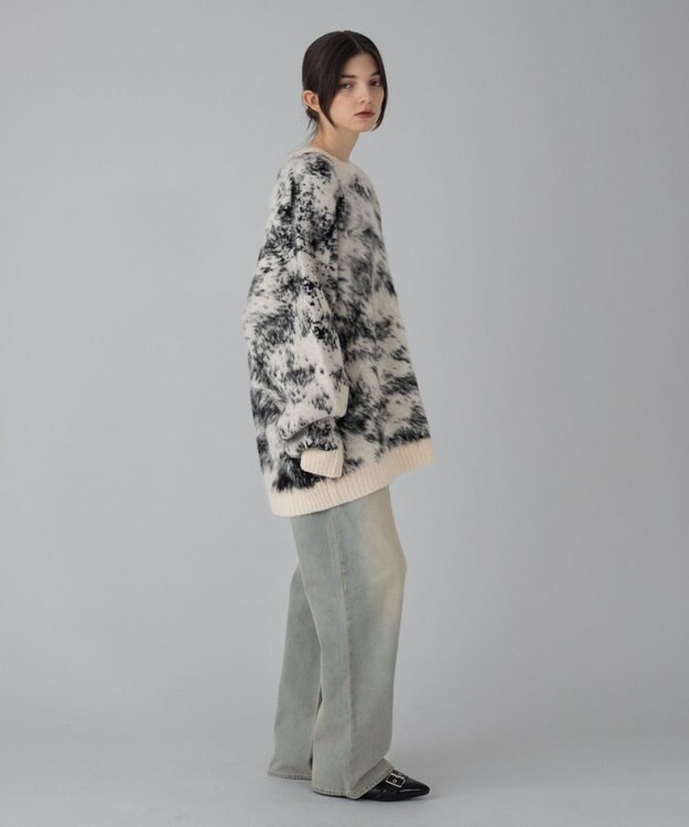 WEGO 【ユニセックス着用ITEM/MLサイズ展開】ファジーパターンプルオーバー オフホワイト