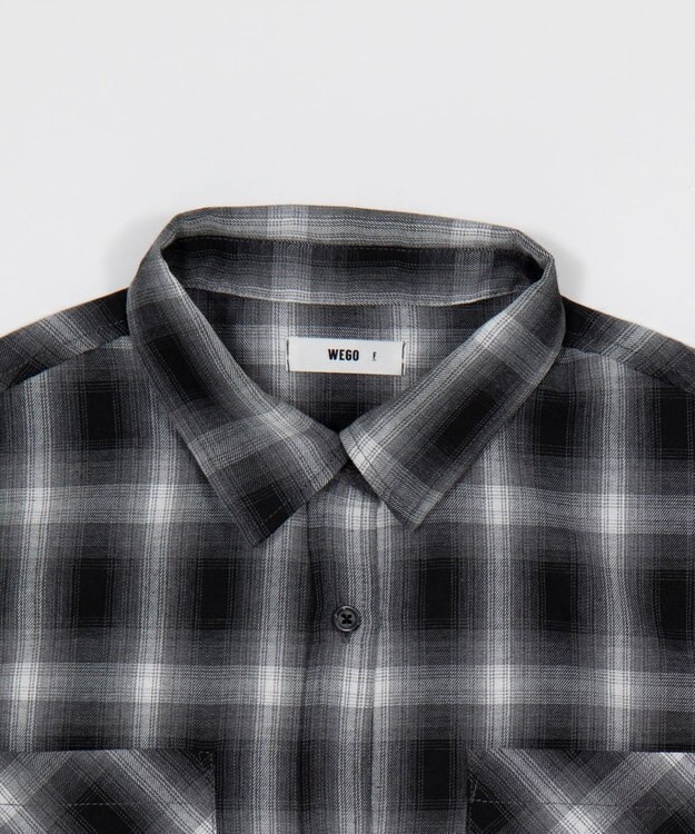 WEGO ショートチェックシャツ ブラック