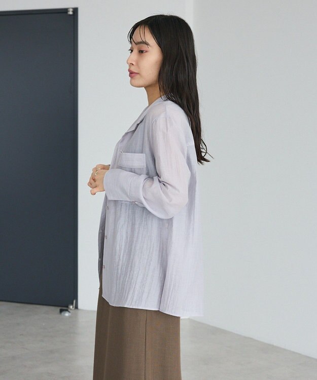 CRAFT STANDARD BOUTIQUE シアーオープンカラーシャツ Light Purple