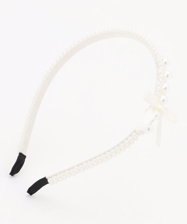 ANY KIDS パールリボンカチューシャ ホワイト