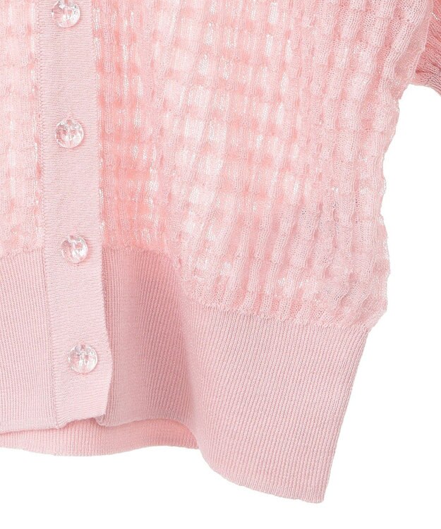 earth music&ecology シアーチェックカーディガン Pink