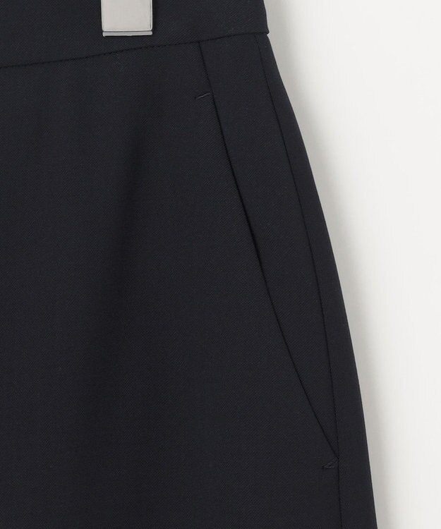 23区 L 【セットアップ対応/洗える】ドライツイル タイトスカート ネイビー系