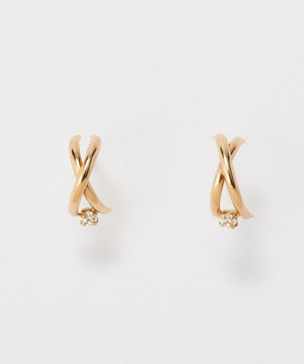 Phoebe 【 K10 】クロッシングビジューピアス ゴールド