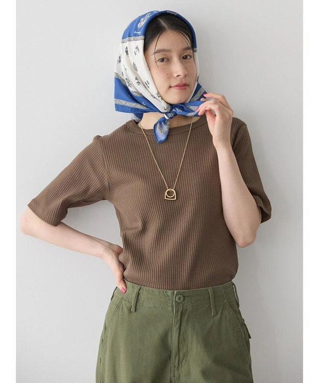 AMERICAN HOLIC 抗菌防臭針抜きテレコカットプルオーバー Brown