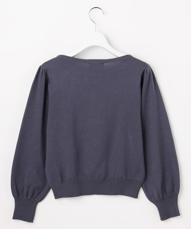 Feroux ブローチデザインニット プルオーバー ネイビー系