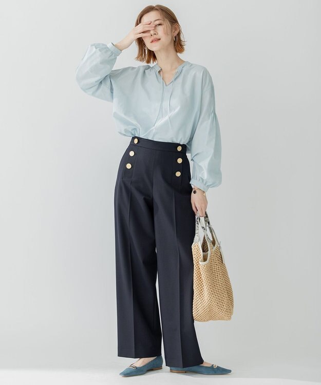 23区 【洗える】ストレッチツイル マリンパンツ ネイビー系