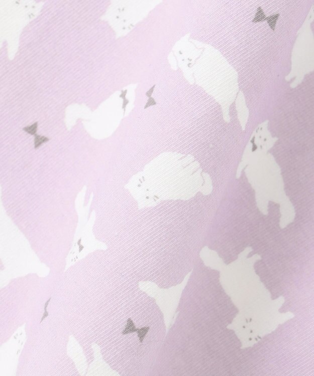 ANY KIDS 無地/総柄 1分丈スパッツ ラベンダー（ねこ）