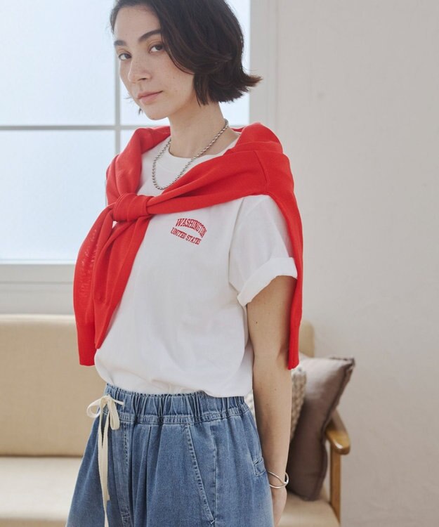 WEGO 【ANGIE VINTAGE】ワンポイント刺繍ロゴTシャツ