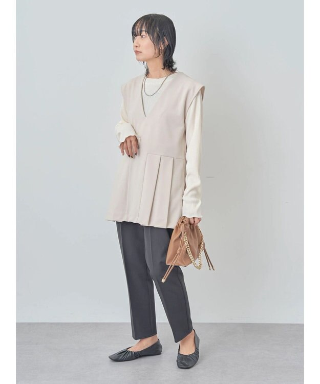 Green Parks ・Ｐｅｔｉｔ　Ｆｌｅｕｒ　サイドプリーツベスト Ivory