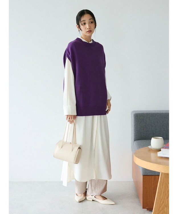 CRAFT STANDARD BOUTIQUE クルーネックニットベスト Purple