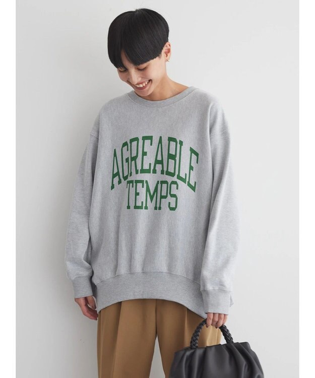 AMERICAN HOLIC ネップ裏毛ロゴスウェット Light Gray Mixture