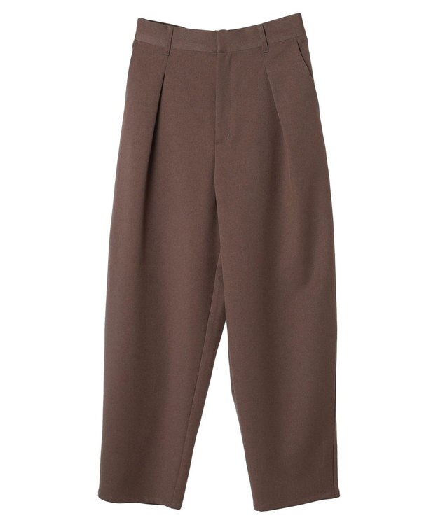 Green Parks ワンタックカーヴィーパンツ Brown
