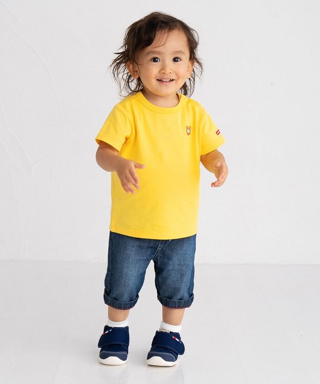 MIKI HOUSE HOT BISCUITS 【70-120cm】【Everyday Series】ワンポイント 半袖Tシャツ 黄