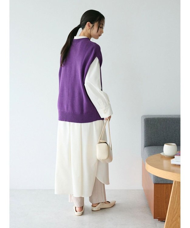 CRAFT STANDARD BOUTIQUE クルーネックニットベスト Purple
