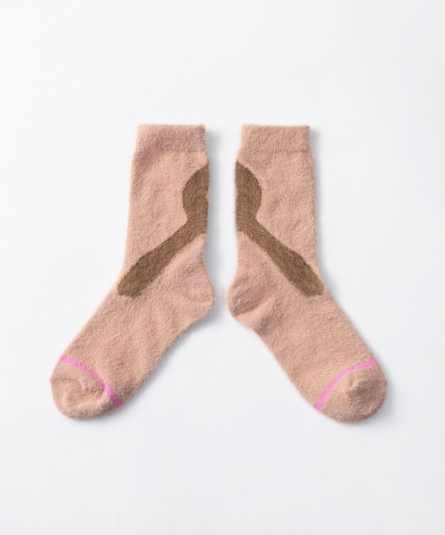 TRICOTE シャギーラインソックス 87BROWN