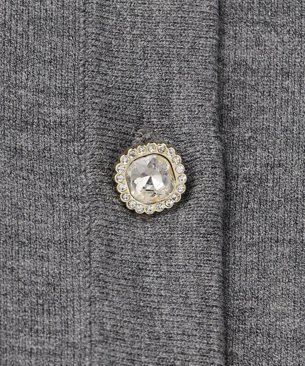 組曲 【先行予約】アトランダムビジューボタンカーディガン ライトグレー系