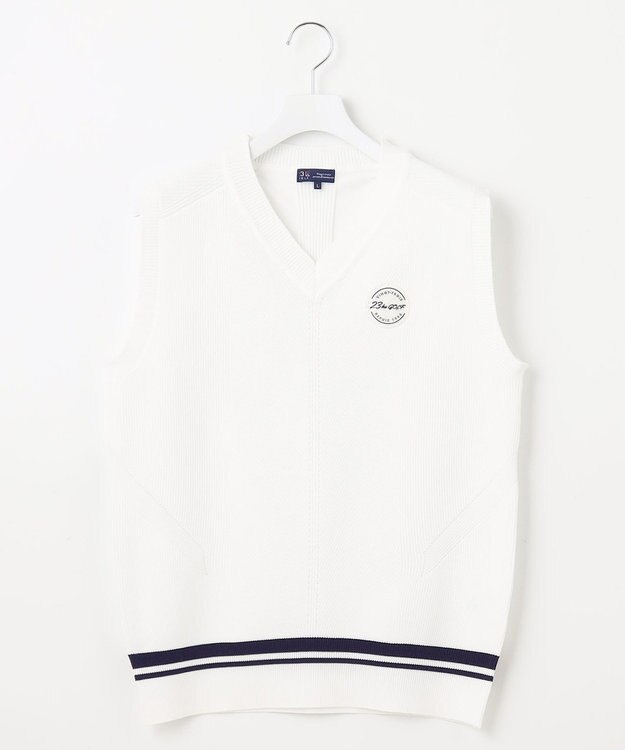 23区GOLF 【MEN】【ウォッシャブル】ニット ベスト ホワイト系
