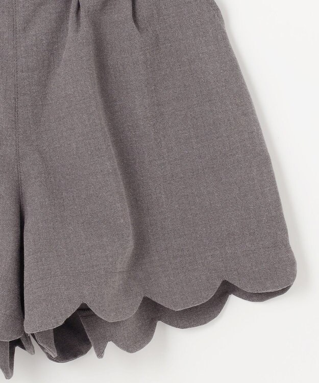 ANY KIDS ミニ丈 へリンボン キュロット チャコール