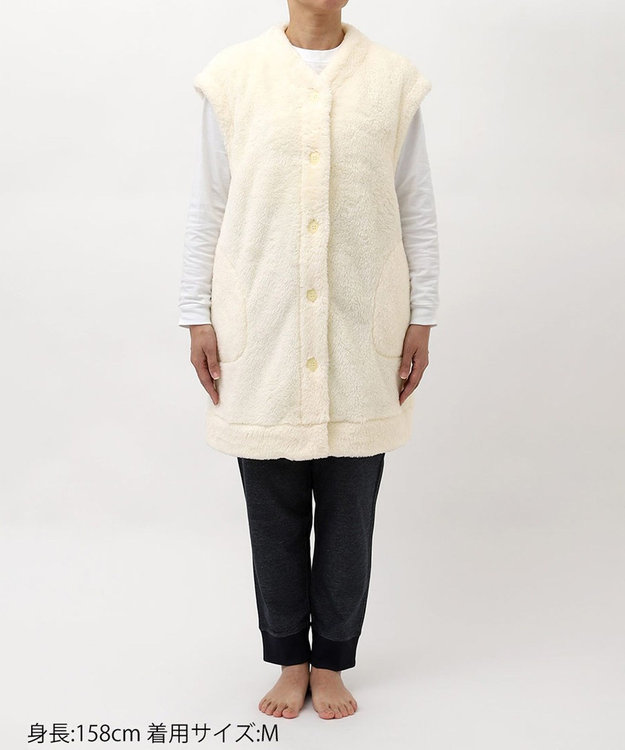 tsumori chisato SLEEP ツモリチサト ベスト 1分袖 ルームウェア あったか レディース URW158 /ワコール アイボリー