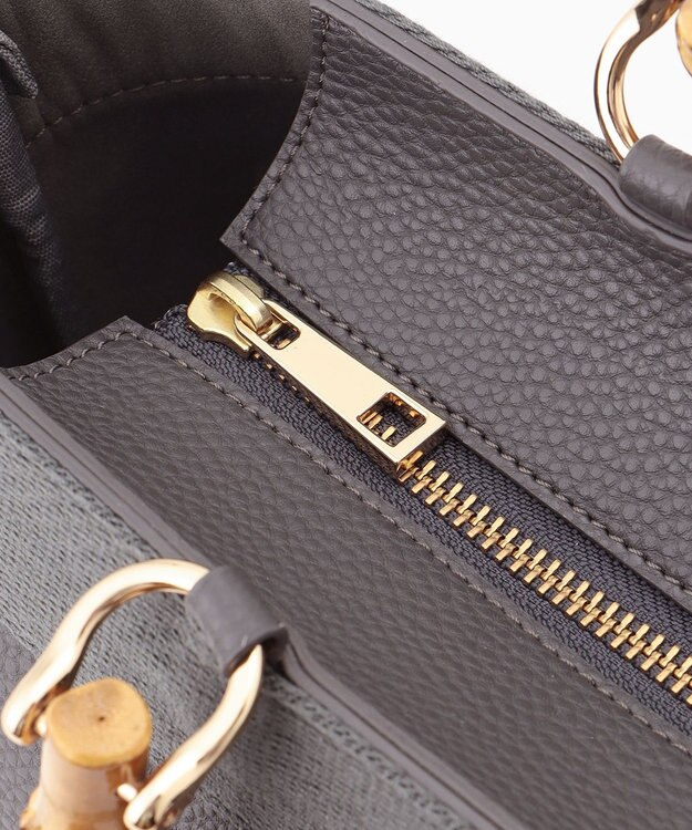 23区 バンブーハンドル トートバッグ グレー系