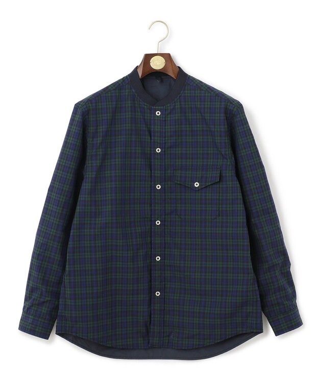 J.PRESS MEN マルチチェック×ナイロンタフタワッシャー リバーシブルシャツ ネイビー系3