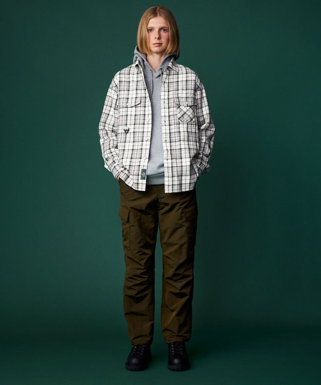 JOSEPH ABBOUD MOUNTAIN 【ECO撥水/起毛裏地】マイクロリップワッシャー カーゴ パンツ カーキ系