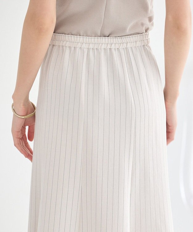 earth music&ecology 【セットアップ対応】キリカエフレアスカート Stripe Ivory
