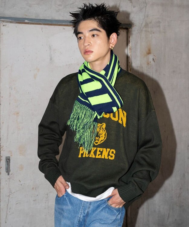 WEGO 【ユニセックス着用ITEM】ロゴマフラー ネイビー