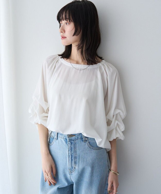 YECCA VECCA ホイップスリーブブラウス Off White