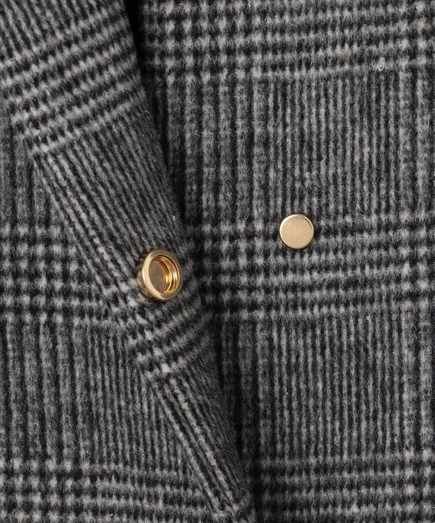 ANY 【防風裏地】カシミヤブレンドコート グレンチェック