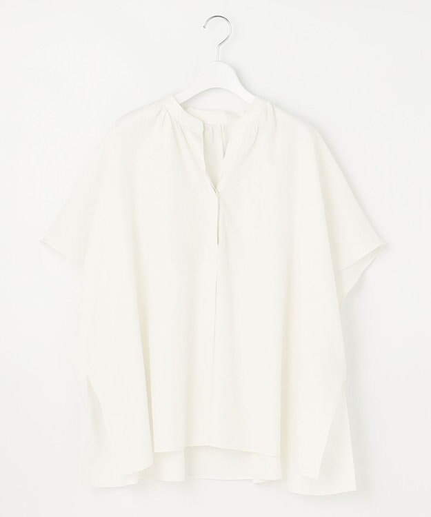 UNFILO 【洗える】リネンレーヨン　スキッパーシャツ オフ