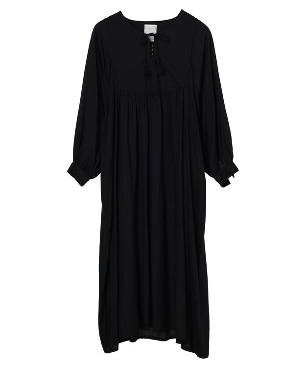 CRAFT STANDARD BOUTIQUE レーヨンキルト切り替えワンピース Black