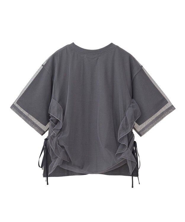 AMERICAN HOLIC チュールレイヤードドロストトップス Charcoal Gray