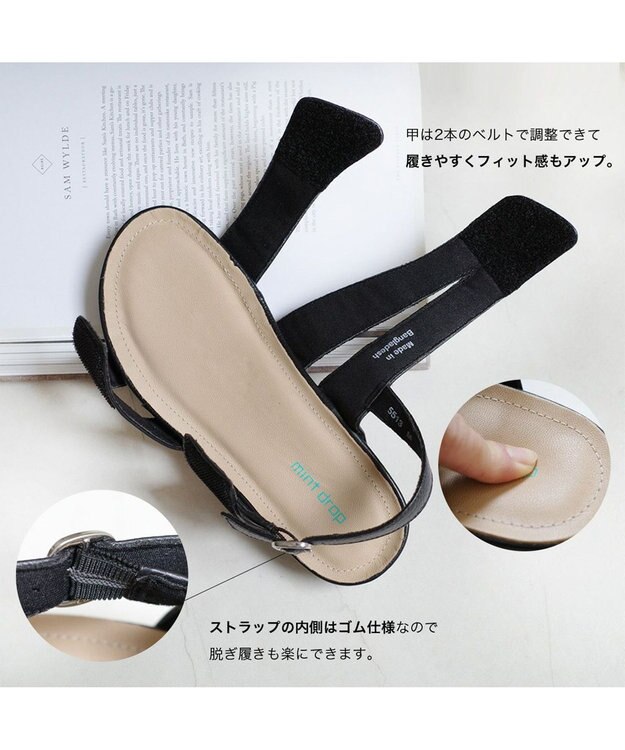 Pointer 本革 バックストラップサンダル ブラック