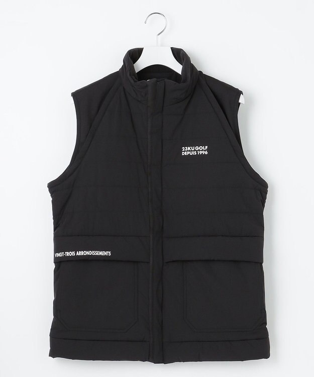 23区GOLF 【MEN】【防風/撥水/ストレッチ】【袖取り外しで2WAY】キルティング ブルゾン ブラック系