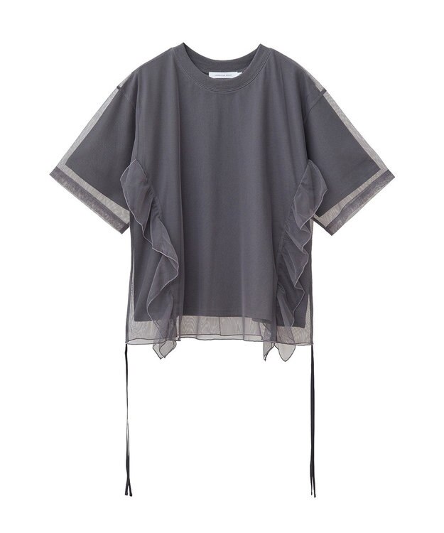 AMERICAN HOLIC チュールレイヤードドロストトップス Charcoal Gray