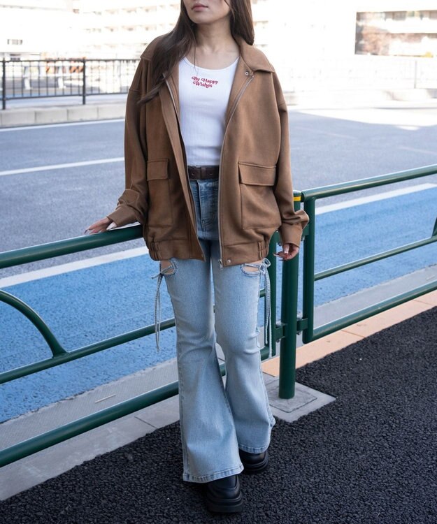 WEGO スウェードポンチジャケット ベージュ