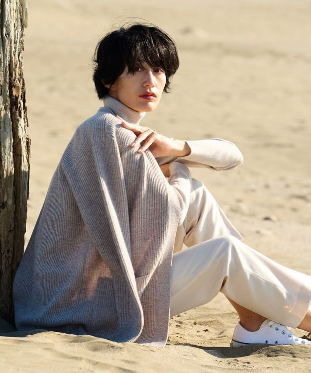 23区 【CLASSY.1月号掲載】ウールミルドストレッチ テーパードパンツ アイボリー