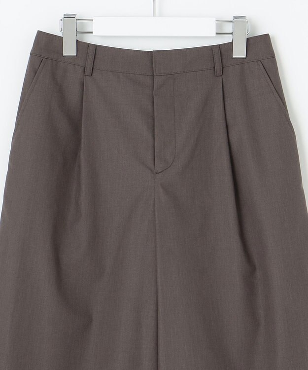 J.PRESS LADIES S 【洗える】ソフトシャンブレー ワイド パンツ スレート系