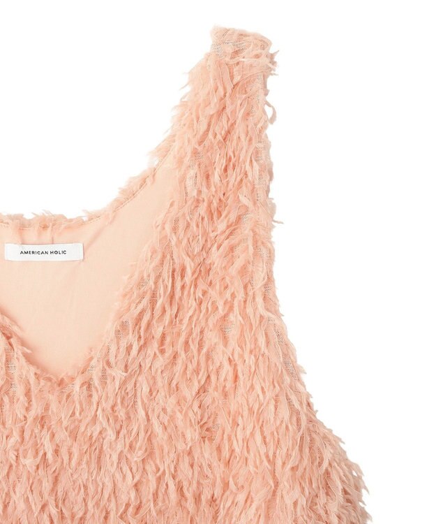 AMERICAN HOLIC 【選べる丈】フェザーVネックベスト Orange