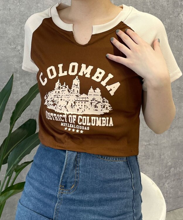 WEGO リブショートCOLOMBIAT ブラウン