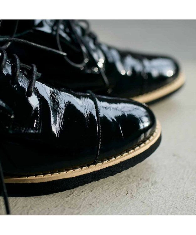 MODE ET JACOMO <D'ICI>ソフトレースアップシューズ ブラックエナメル