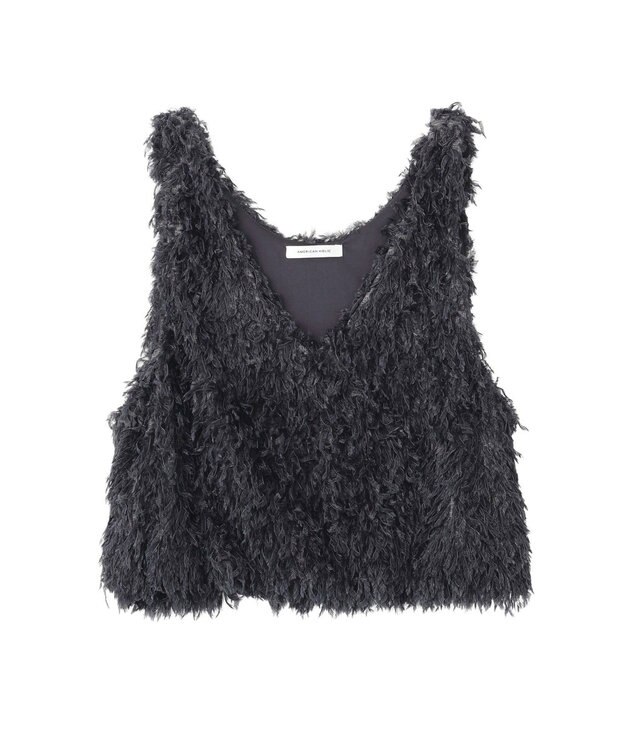 AMERICAN HOLIC 【選べる丈】フェザーVネックベスト Charcoal Gray