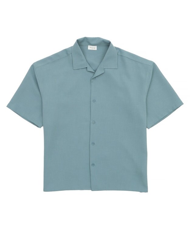 WEGO 【速乾/しわになりにくい/MLサイズ展開】ドライポリオープンカラーシャツ（SS） サックス