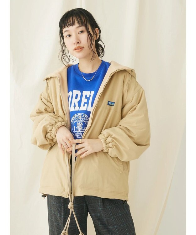 CRAFT STANDARD BOUTIQUE ナイロン×裏フリースリバーシブルブルゾンＬ／Ｓ Beige