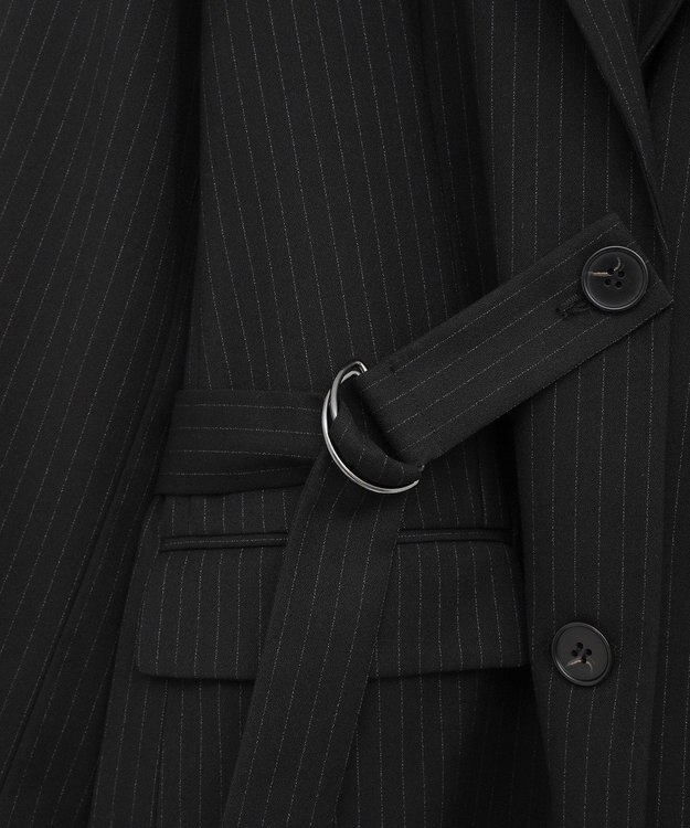 YECCA VECCA 2wayアシメデザインロングジャケット Stripe