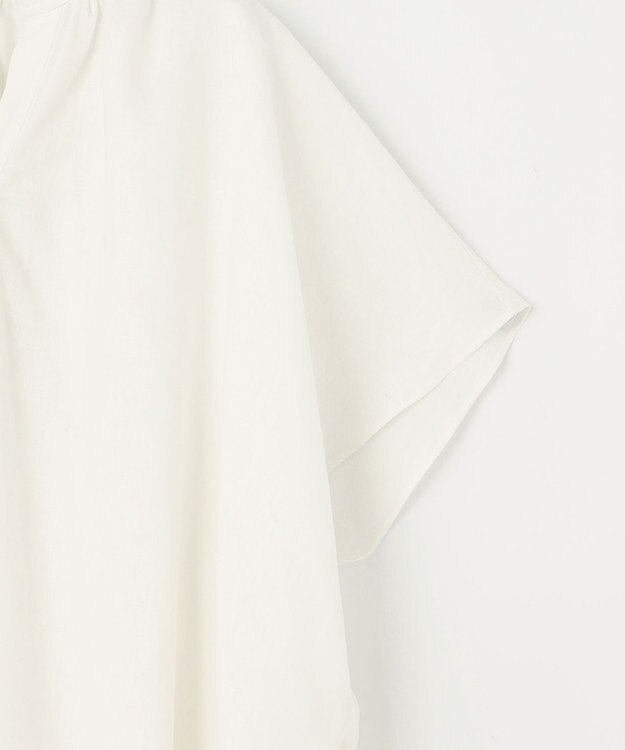 UNFILO 【洗える】リネンレーヨン　スキッパーシャツ オフ