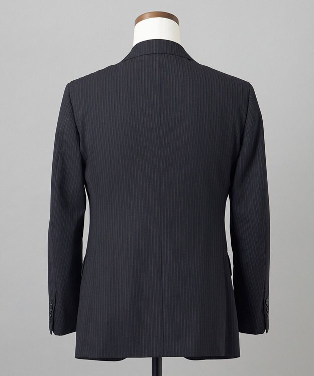 GOTAIRIKU 【オールシーズン対応】ALL SEASON 2WAY STRETCH スーツ グレー系1(グレー×細ブルーストライプ)