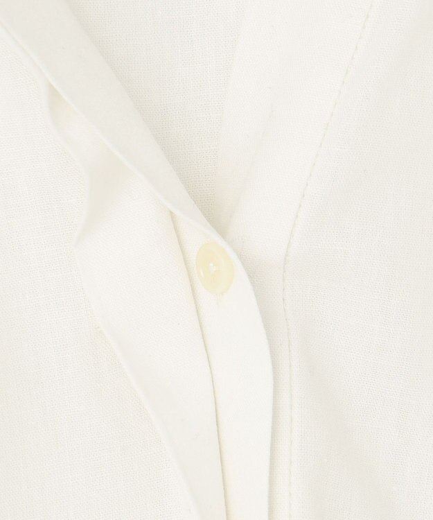 UNFILO 【洗える】リネンレーヨン　スキッパーシャツ オフ