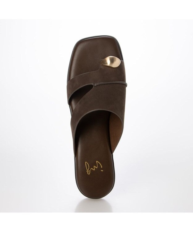 ing <ing>スクエアトングサンダル ダークブラウン